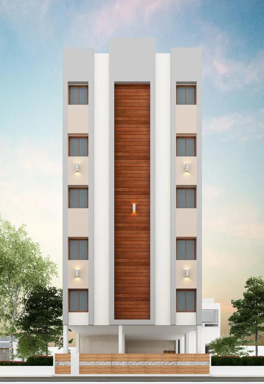 3D design of the G+4 PG building near Dayananda Sagar College