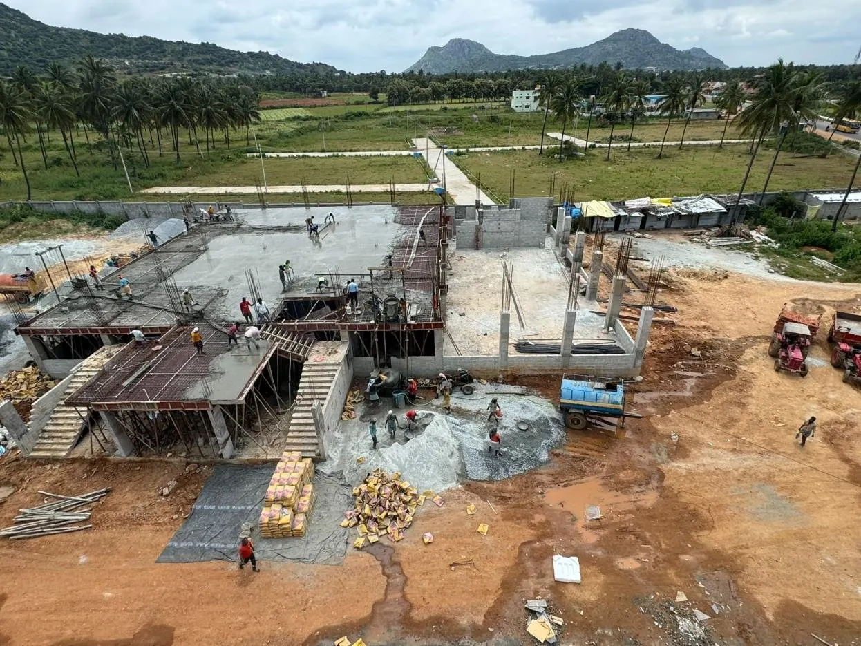 Formwork and ply shuttering for a convention hall at Hosadurga